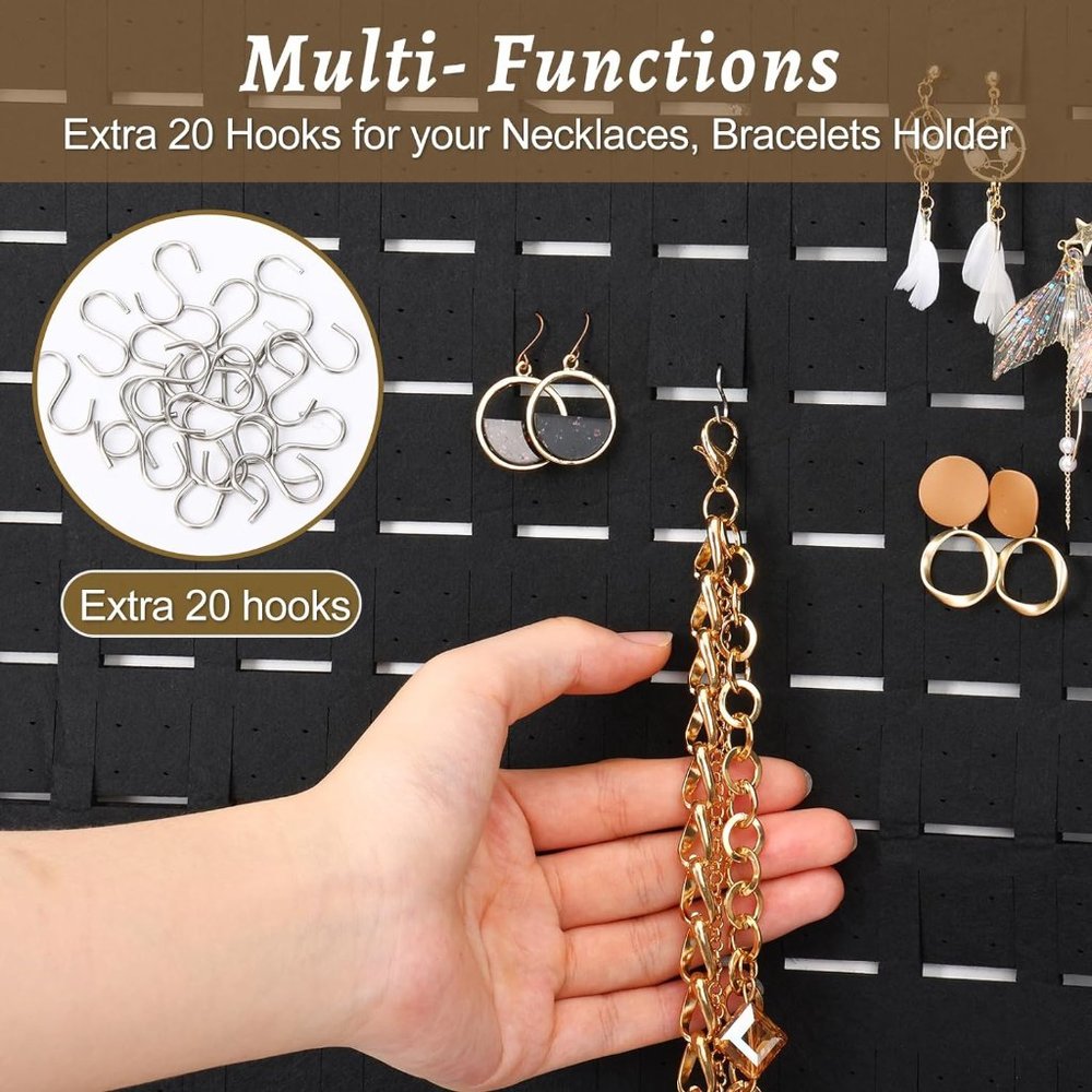 Fixwal Earring Holder Organizer, Up to 420 Pairs, 20 Extra Necklace and Bracelet